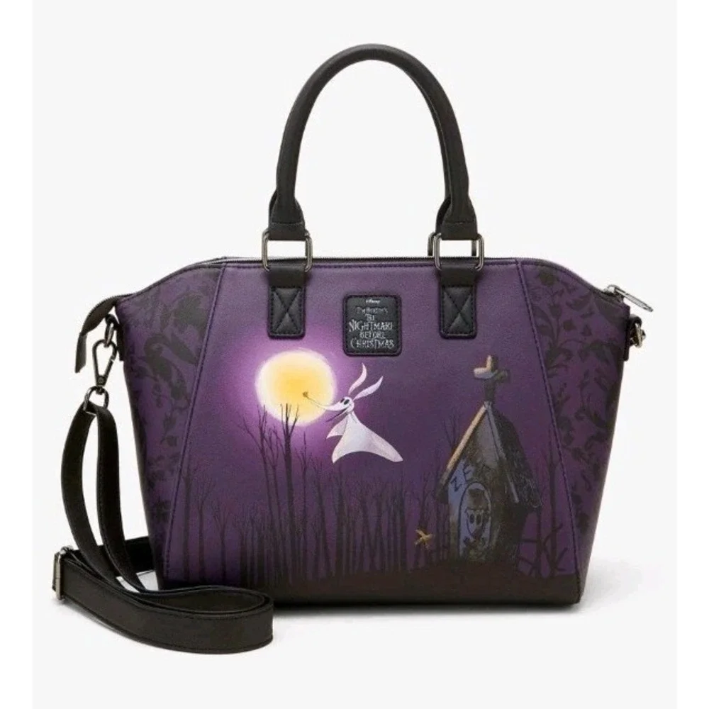 NWT Loungefly The Nightmare Before Christmas Jack & Sally Heart Moon Satchel Bag
